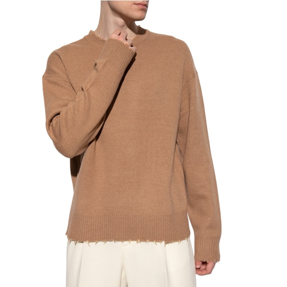 ALL SAINTS Men’s Luxor Wool Distressed Sweater Pullover Top